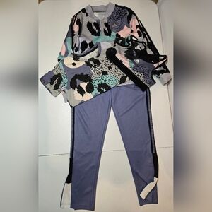 Adidas Girls 11-12 Jacket, Pants, Tshirt & Bra Matching Outfit